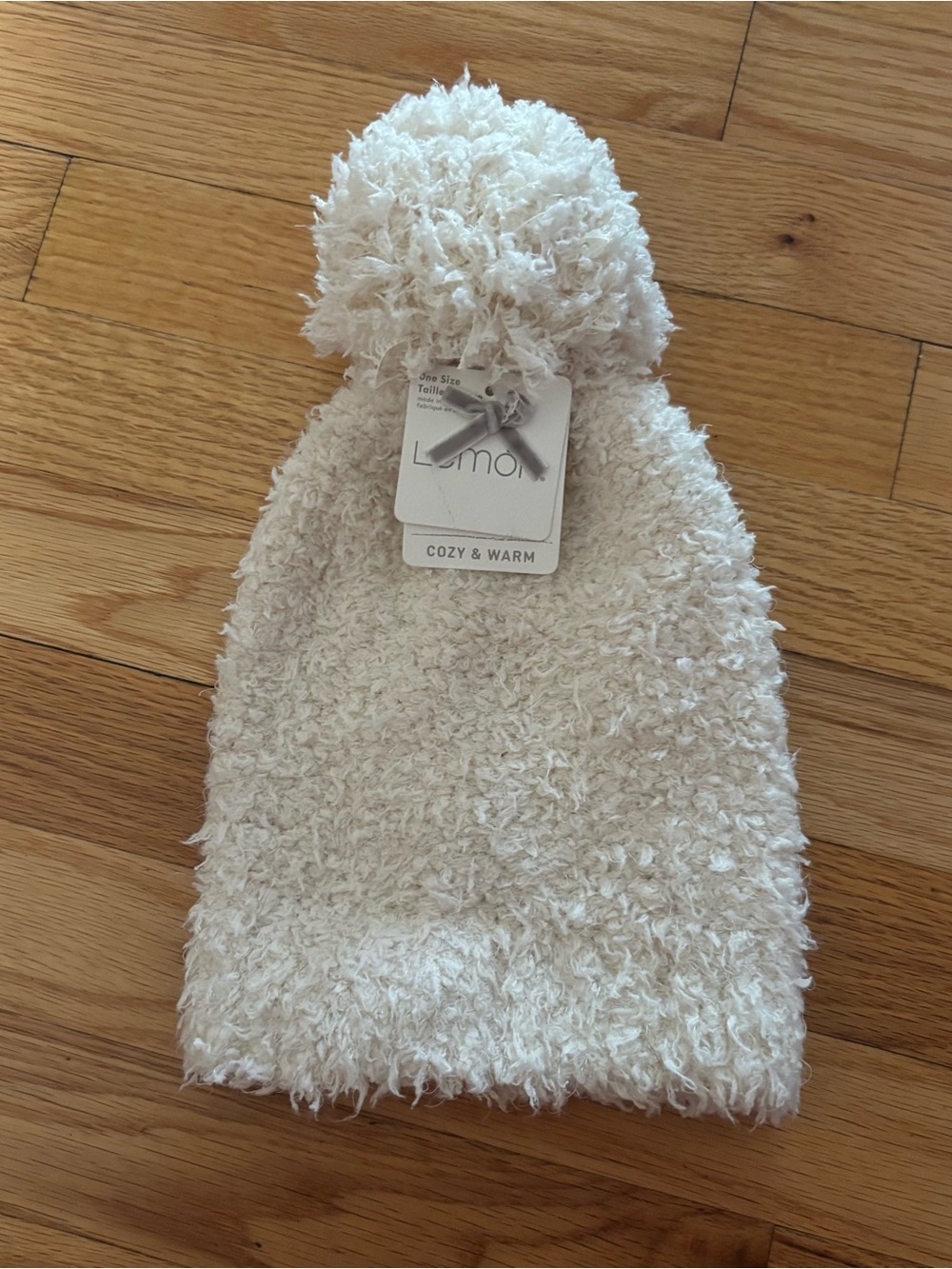 Lemon Plush Knit Hat in Cream